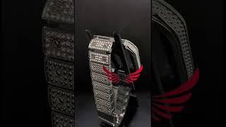 6JEWELLERS Iced Out Silver Square Face Watch