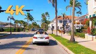 Driving in Downtown Naples, Florida from Beach Access 32 Ave S, to Third Street South, to Fifth Ave