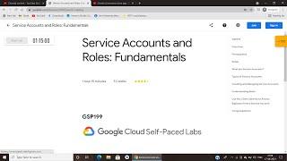 Qwiklabs   Service Accounts and Roles Fundamentals GSP199