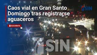 Caos vial en Gran Santo Domingo tras registrarse aguaceros