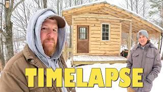 Off Grid Cabin Build- Start To Finish - 32 Minutes
