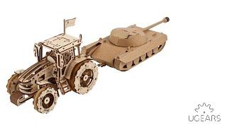 UGEARS Tractor & Tank Wooden Model