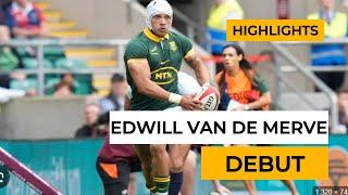 Edwill van de merve scores his debut | Springboks vs Wales Rugby Highlights 2024 Championship