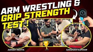 ARM WRESTLING WITH NATIONAL CHAMPIONS OF INDIA   & GRIP STRENGTH TEST 