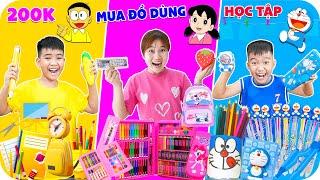 200k Mua Đồ Dùng Học Tập Theo Màu Xanh Dương - Màu Vàng - Màu Hồng  Min Min TV Minh Khoa