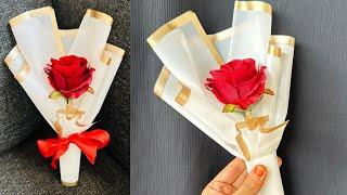 Single Flower Bouquet / Red Rose Flower Bouquet / Flower bouquet