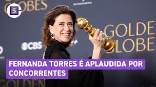 Veja reação de Fernanda Torres ao vencer Globo de Ouro