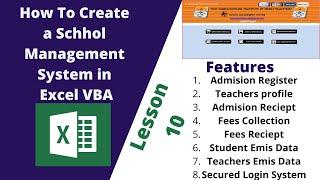 How To Create A School Management System In MS Excel And VBA Lesson 10