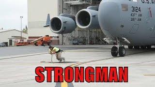 AMAZING STRONG MAN PULLING ONE OF WORLD'S LARGEST PLANES (2018)