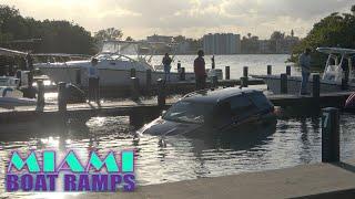 Car Sinks at the Ramp! | Miami Boat Ramps | 79th ST