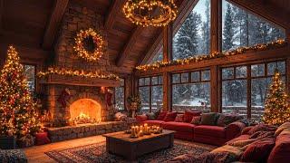 Christmas Jazz Instrumental Music 2025 & Warm Crackling Fireplace Sounds  Cozy Christmas Ambience 