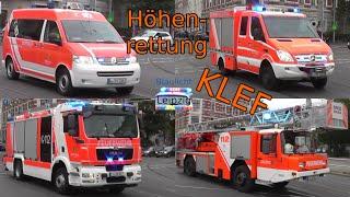 Kleineinsatzfahrzeug (KLEF) + HLF + DLK Höhenrettung + ELW Berufsfeuerwehr Leipzig | Einsatzfahrt