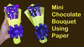 Mini Chocolate Bouquet Using Paper | DIY | Teachers Day | Birthday | Gift Ideas | Tutorial