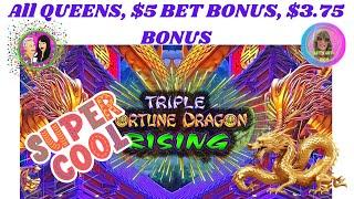 🩷ALL QUEENS, Both Bonuses on $5 and $3.75 Bet on #triplefortunedragonrising ,#fyp ,#slots