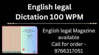 English legal Dictation 100 WPM || #districtcourtdictation