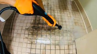 DEEP Cleaning DIRTY GRIMY grout lines || Satisfying tile and grout cleaning
