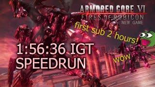 【Armored Core 6】Any% SPEEDRUN in 1:56:36 IGT | FIRST SUB 2H (New Game Liberator of Rubicon ED)