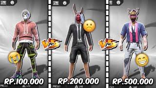 REVIEW AKUN FF HARGA Rp100.000 VS Rp200.000 VS Rp500.000