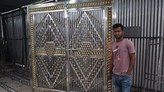 SS and gold colour stainless steel gate design | All design