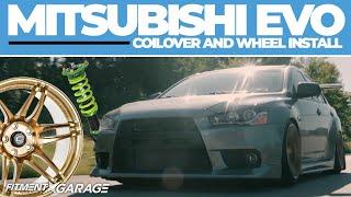 STOCK TO SLAMMED | Evo X Fortune Auto Coilover Install F/Comis Racing Wheels