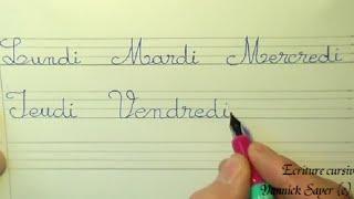 Ecriture cursive française cp ce1 ce2 : apprendre à écrire les jours