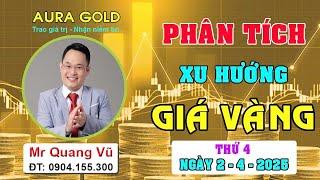PHÂN TÍCH XU HƯỚNG GIÁ VÀNG HÔM NAY NGÀY 2/4/2025 #dubaogiavang, #nhandinhxuhuongvang, #giavang