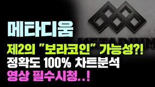 메타디움 [긴급] 제2의 "보라코인" 가능성..! 장기투자도 가능하다..?!ㄷㄷ 정확도 100% 차트분석, 영상 필수시청..! #코인시황