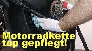 Motorrad Kette effektiv reinigen und fetten - in 5 Minuten