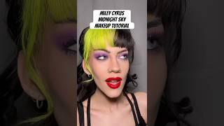 Miley Cyrus Midnight Sky Makeup Tutorial #mileycyrus #midnightsky #purplemakeup #redlipstick