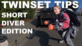 Equipment tips for short divers on twin set