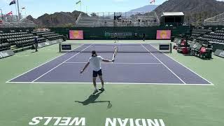 Stefanos Tsitsipas & Roberto Bautista Agut | Court Level Practice | 2022 Indian Wells | 4K