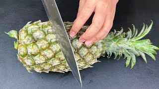 Cut pineapple without peeling, easy and fast nice, really convenient, Life Hacks