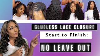 No Leave Out | Lace Closure Sew in | NO glue | Start to Finish | Tinashe Brazilian Loose Deep Hair