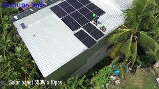 How to install solar system 5kw with Lithium battery LiFePO4  11.7kwh solar5.5kwp | Free energy