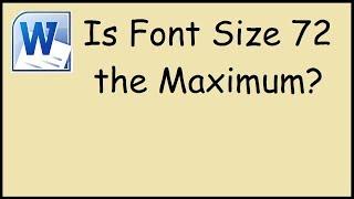 How to make font size larger than 72 in Microsoft Word