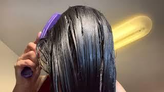 ASMR WET LONG HAIR COMBING IN THE KITCHEN SINK