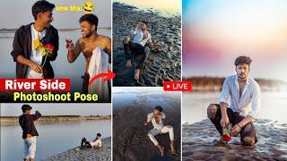 Winter मैं River Side Sad Photoshoot Pose  - David Editor | Sad photoshoot pose boy