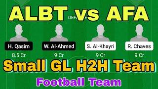 ALBT vs AFA Football Dream11 Team prediction | important players Team | Small League H2H Team