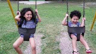 Ellie and Lucas swinging!