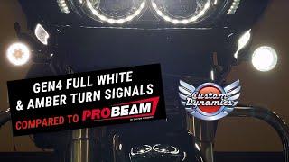 Compare: ProBEAM Dynamic Ringz & GEN4 Amber & Full White LED Turn Signals for H-D Motorcycles