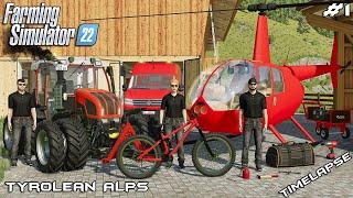 Moving to a new FARM in the ALPS with HELICOPTER | Tyrolean Alps | Farming Simulator 22 | Episode 1