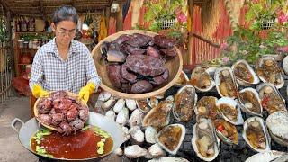 Country Chef Cooking Sea Crab and Clam with Yummy Recipes