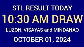 STL Result 10:30 am Draw October 1, 2024 STL Luzon, Visayas and Mindanao STL Batangas LIVE Result