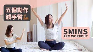 5分鐘減手臂｜5個動作塑造漂亮線條｜坐著做｜夏天齊齊穿背心啦～