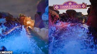 [4K] Splash Mountain Vs. Tiana's Bayou Adventure - Side by Side POV Comparison | WDW, Florida