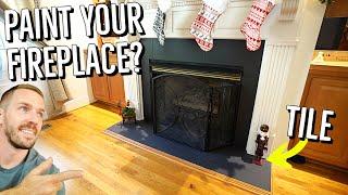 How to Paint a Tile Fireplace