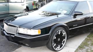 CADILLAC STS ON DEM 22" RIMS - ALL BLACK EVERYTHANG!!! FOOTTAAGGEE!!