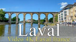 Laval | France | 4K | walking | City of Laval | Virtual tours | مدينة لافال