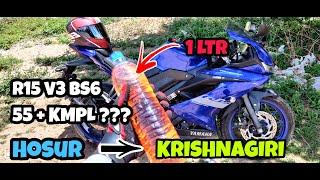 #R15 V3 BS6  HIGHWAY MILEAGE TEST RAGHU DSP #TAMIL VLOG