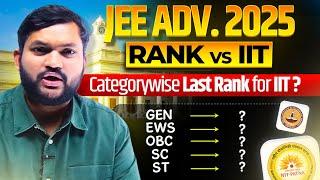 Live Rank vs IIT | Category Wise Last Rank to get IIT | JEE Advanced 2025